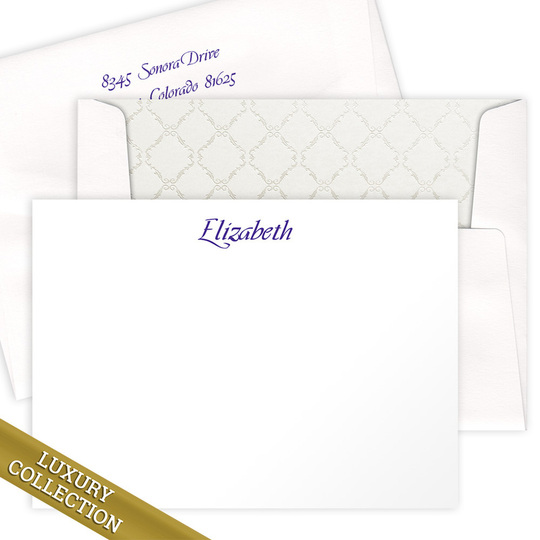 Luxury Elizabeth Flat Note Card Collection on Triple Thick Stock